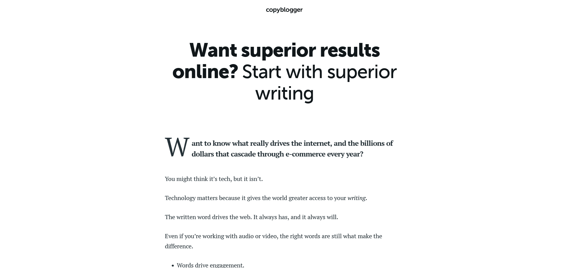 Copyblogger, a Marketing newsletter