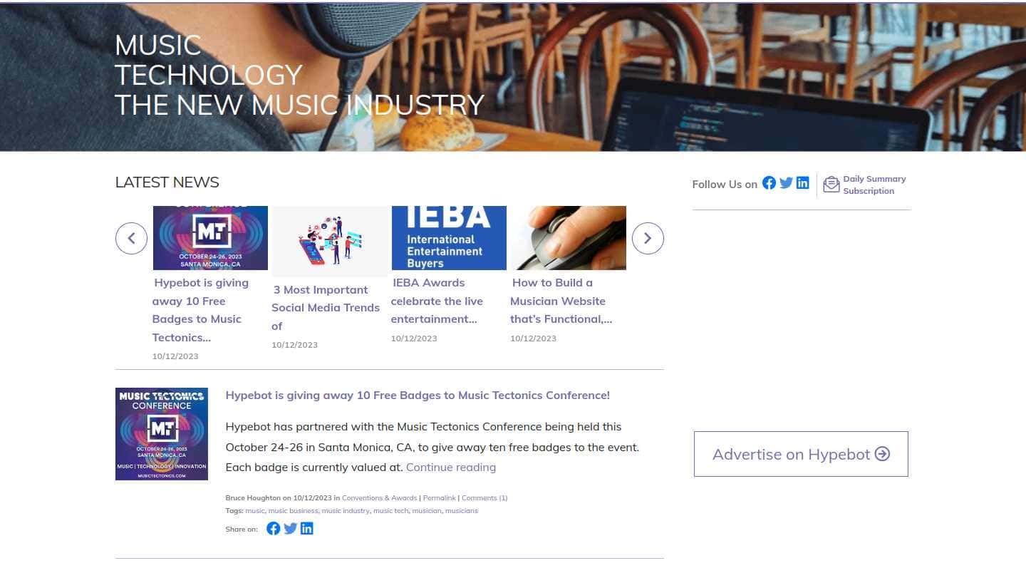 Hypebot, a Music newsletter