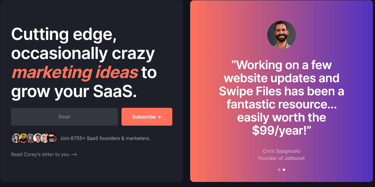 Swipe Files, a Marketing newsletter
