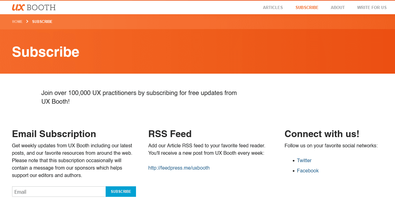 UX Booth, a Design newsletter
